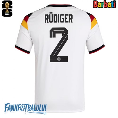 Germania Antonio Rudiger #2 Tricou Fotbal Replică Mondial 2026 Barbati Acasa Germania Antonio Rudiger #2 Tricou Fotbal Replică Mondial 2026 Barbati Acasa